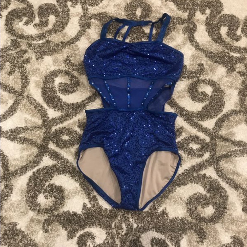 Blue dance leotard